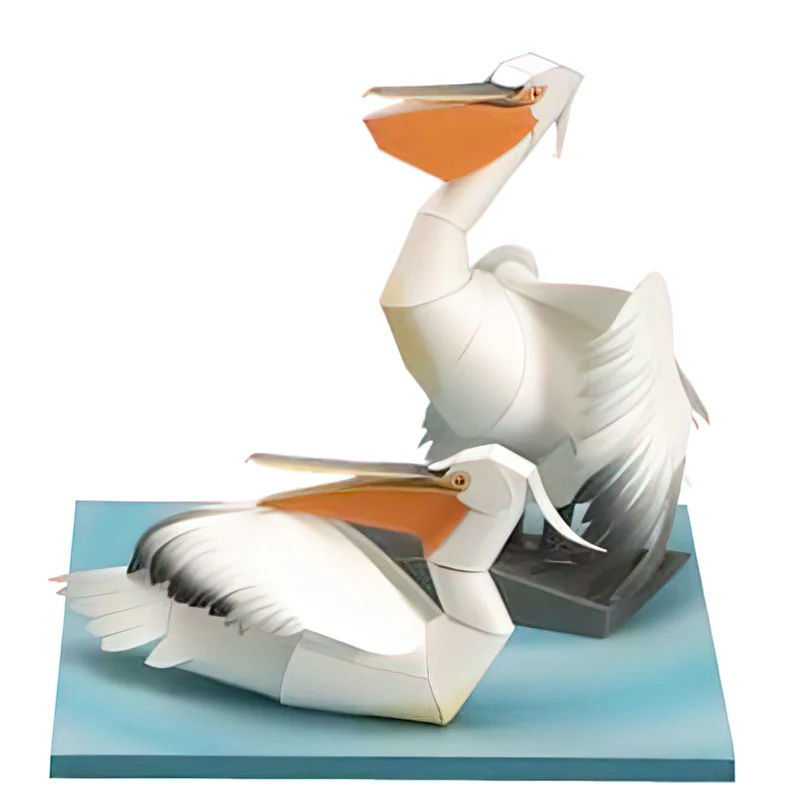 Art And Craft Nature - Dalmatian pelikan seni Origami Mini 3D