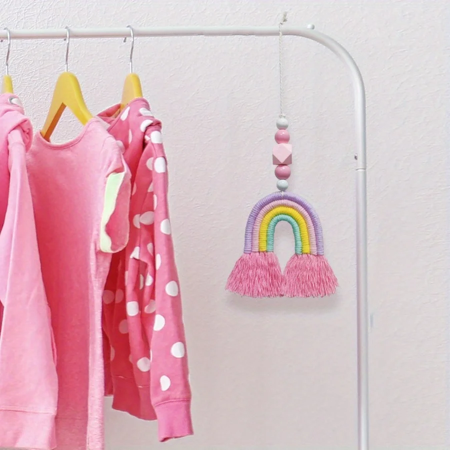 Art And Craft For Nursery - Lonceng Angin Pelangi Anyaman Miniatur Dekorasi