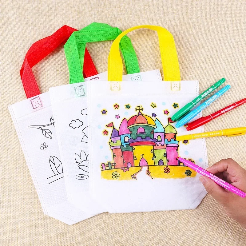 Art Craft For Toddlers - 1-10pcs Set Tas DIY Graffiti dengan
