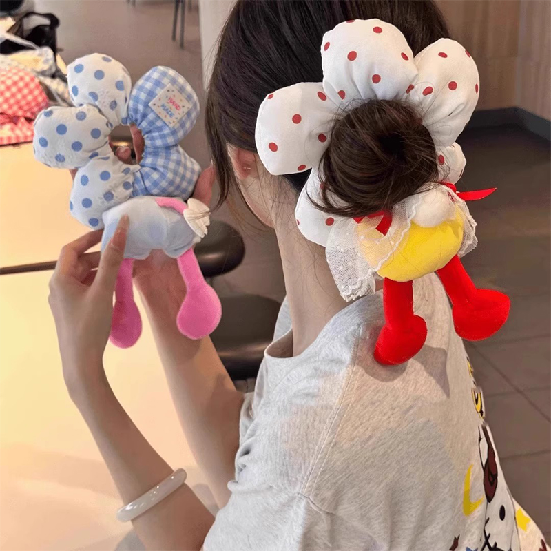 Art And Craft Hair - Scrunchie bunga besar bergambar bagian bawah