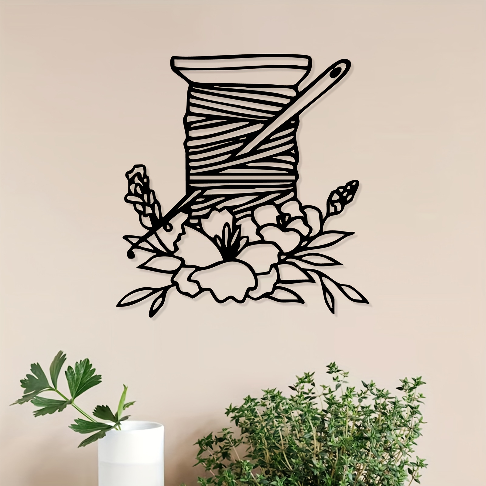 Art Craft Mother'S Day - Seni Dinding Logam Motif Bunga Benang