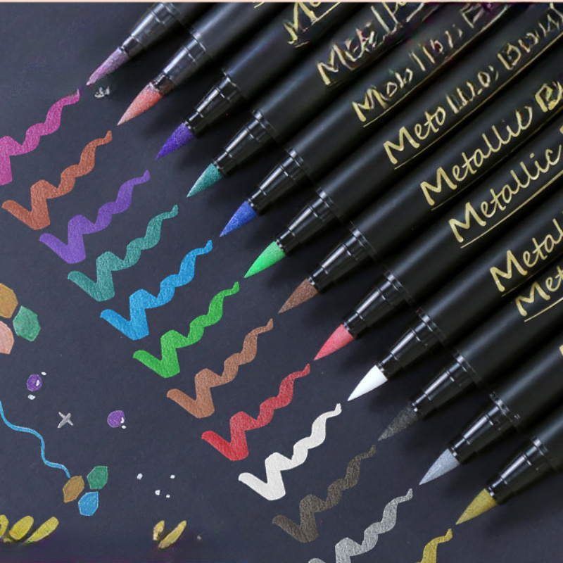 Art Craft Mother'S Day - 10 Buah Pena Spidol Glitter Metalik,