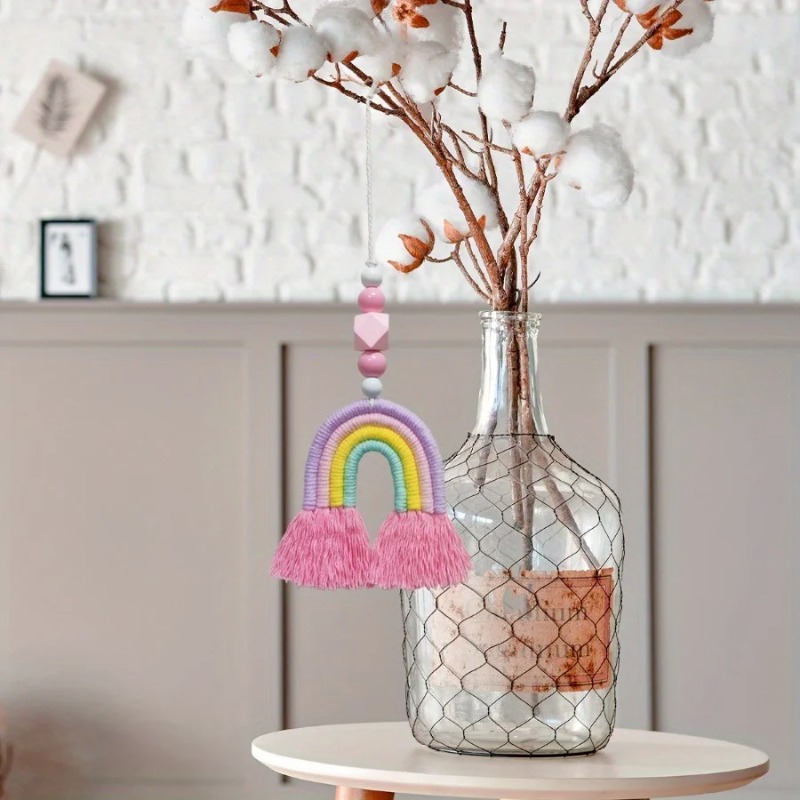 Art And Craft For Nursery - Lonceng Angin Pelangi Anyaman Miniatur Dekorasi