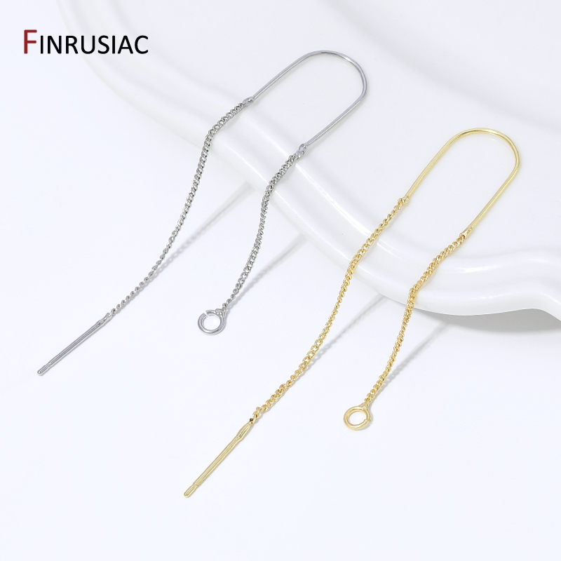 Art Craft Wire - Anting-anting gantung rantai panjang berlapis emas