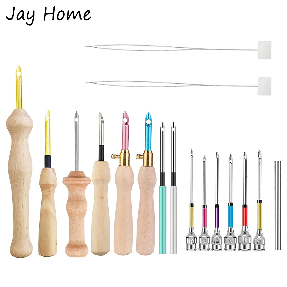 Punch Needle Kit - Kit jarum pukulan pena bordir kayu