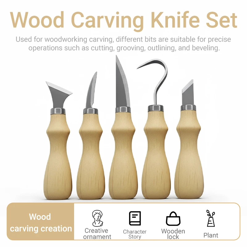 5 Buah Set Alat Ukir Kayu, Pis - Art Craft Tools ulasan dan harga