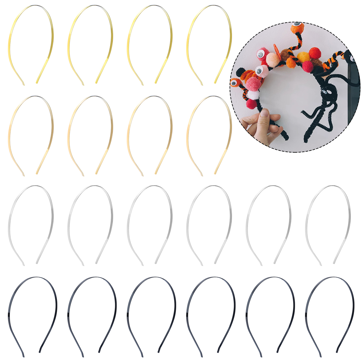 10 buah ikat kepala logam warn - Art And Craft Hair ulasan dan harga