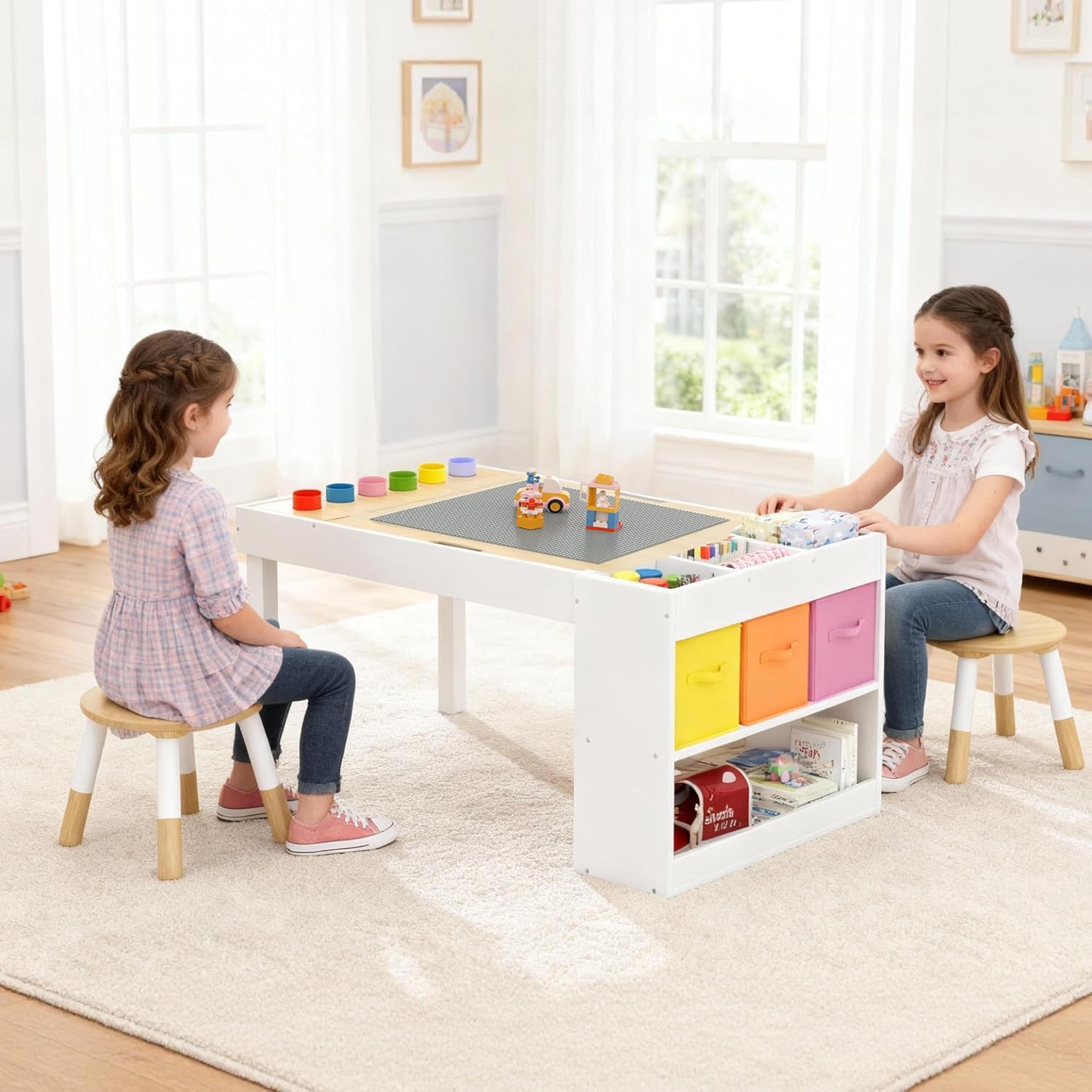 Meja Seni Anak dan Set 2 Kursi - Art Craft Furniture ulasan dan harga