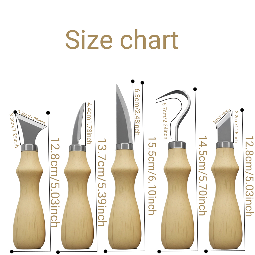5PC Set Alat Ukir Kayu dengan  - Art Craft Tools ulasan dan harga