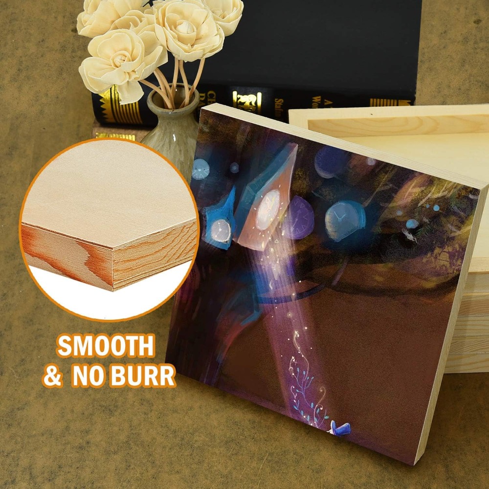 6 Paket Panel Lukisan Kayu Tan - Art Craft Board ulasan dan harga