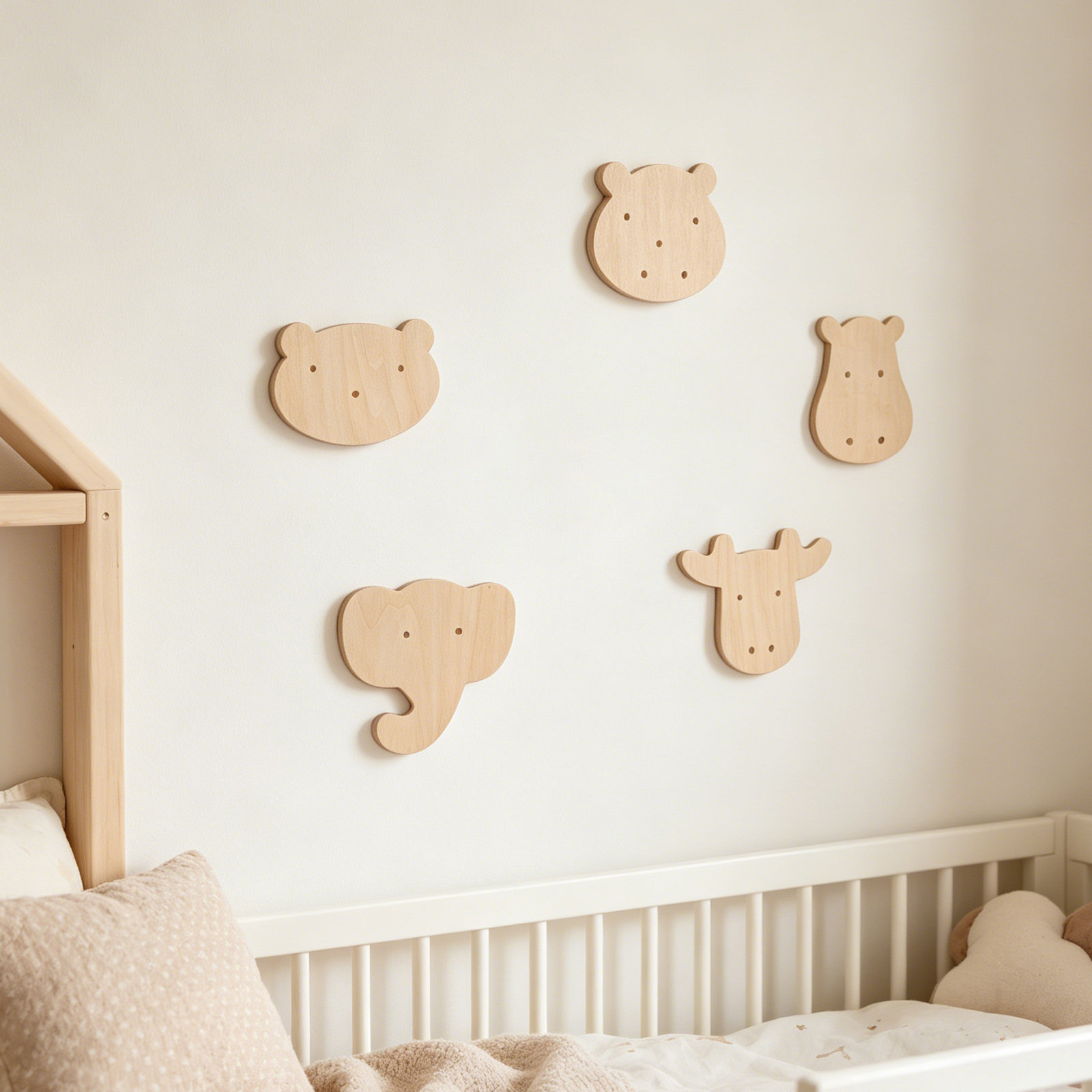 5Pcs Stiker Dinding Kayu Motif - Art And Craft For Nursery ulasan dan harga
