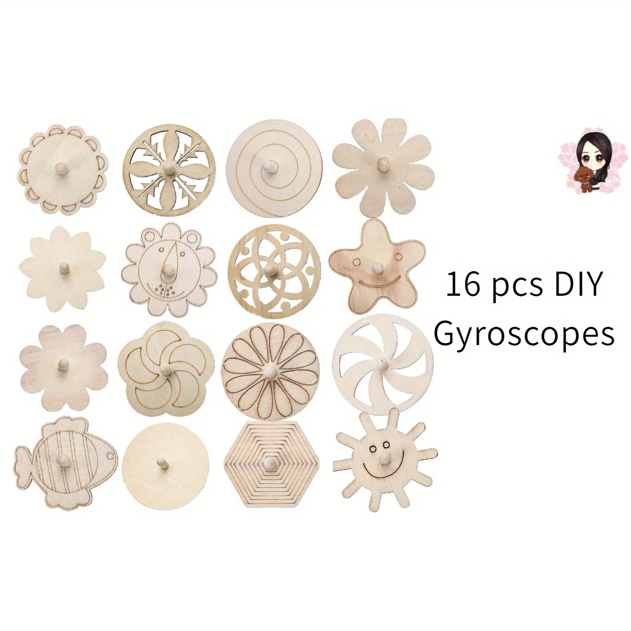 16pcs Kit Kerajinan Gasing Kay - Art Craft Ideas For Kids ulasan dan harga