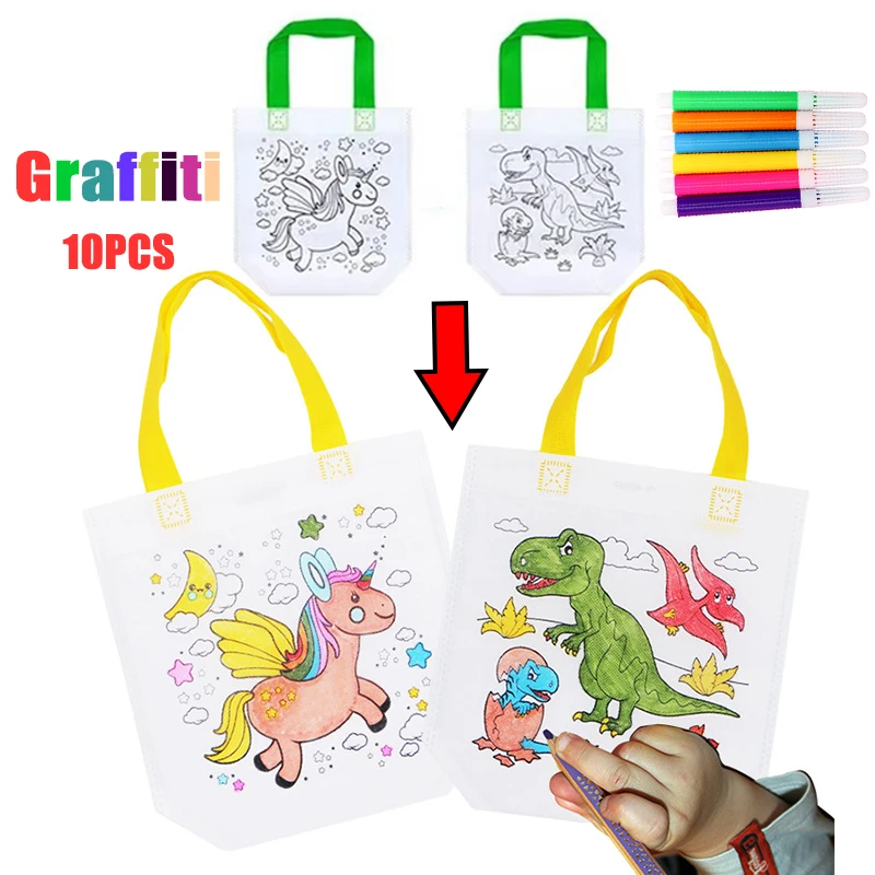 1-10pcs Set Tas DIY Graffiti d - Art Craft For Toddlers ulasan dan harga