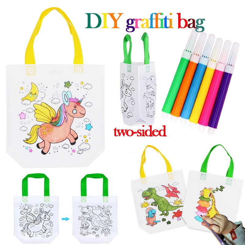 1-10pcs Set Tas DIY Graffiti d - Art Craft For Toddlers ulasan dan harga
