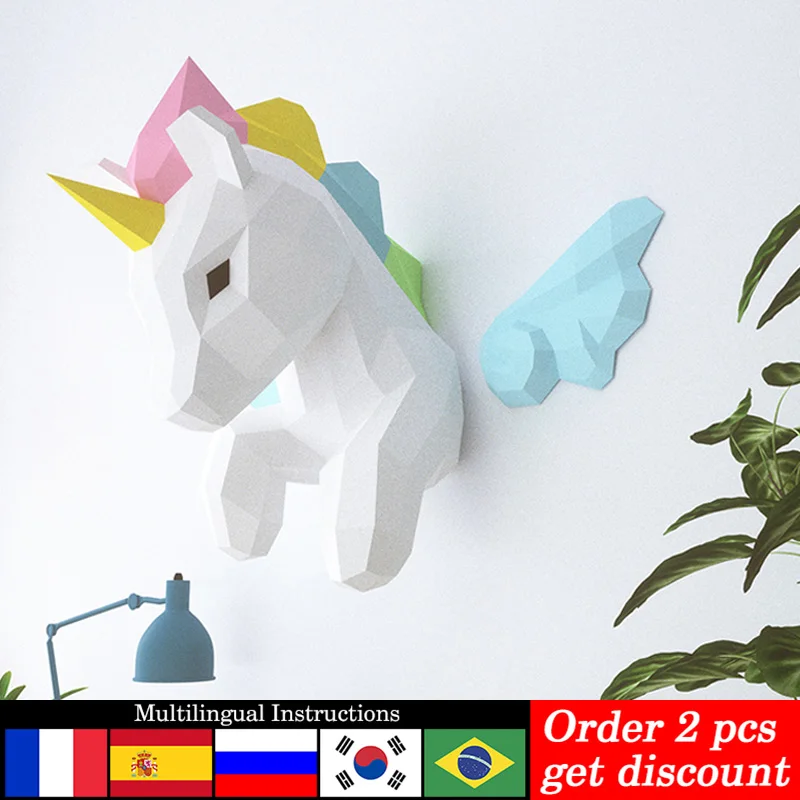 Dekorasi dinding hewan Unicorn - Art Craft With Cardboard ulasan dan harga