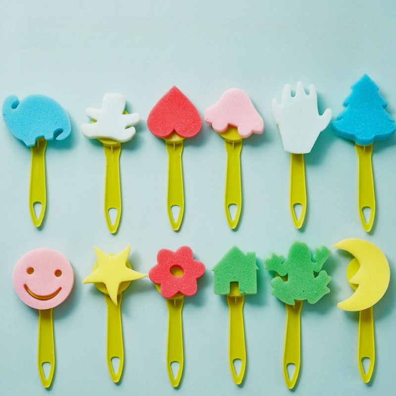 12Pcs Kuas Spons Lukis, Kit Ku - Art Craft Activities ulasan dan harga