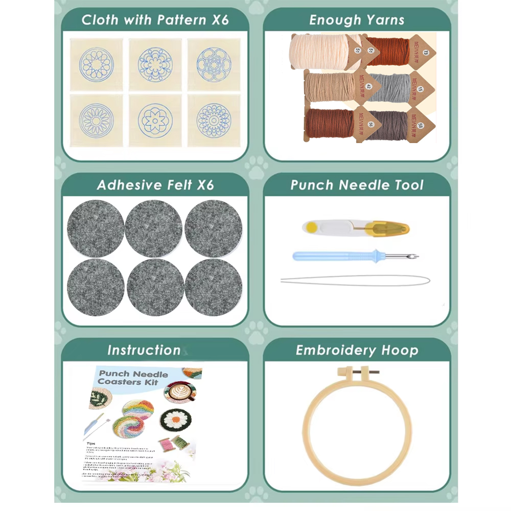 6 Buah Set Tatakan Jarum Pelub - Punch Needle Kit ulasan dan harga